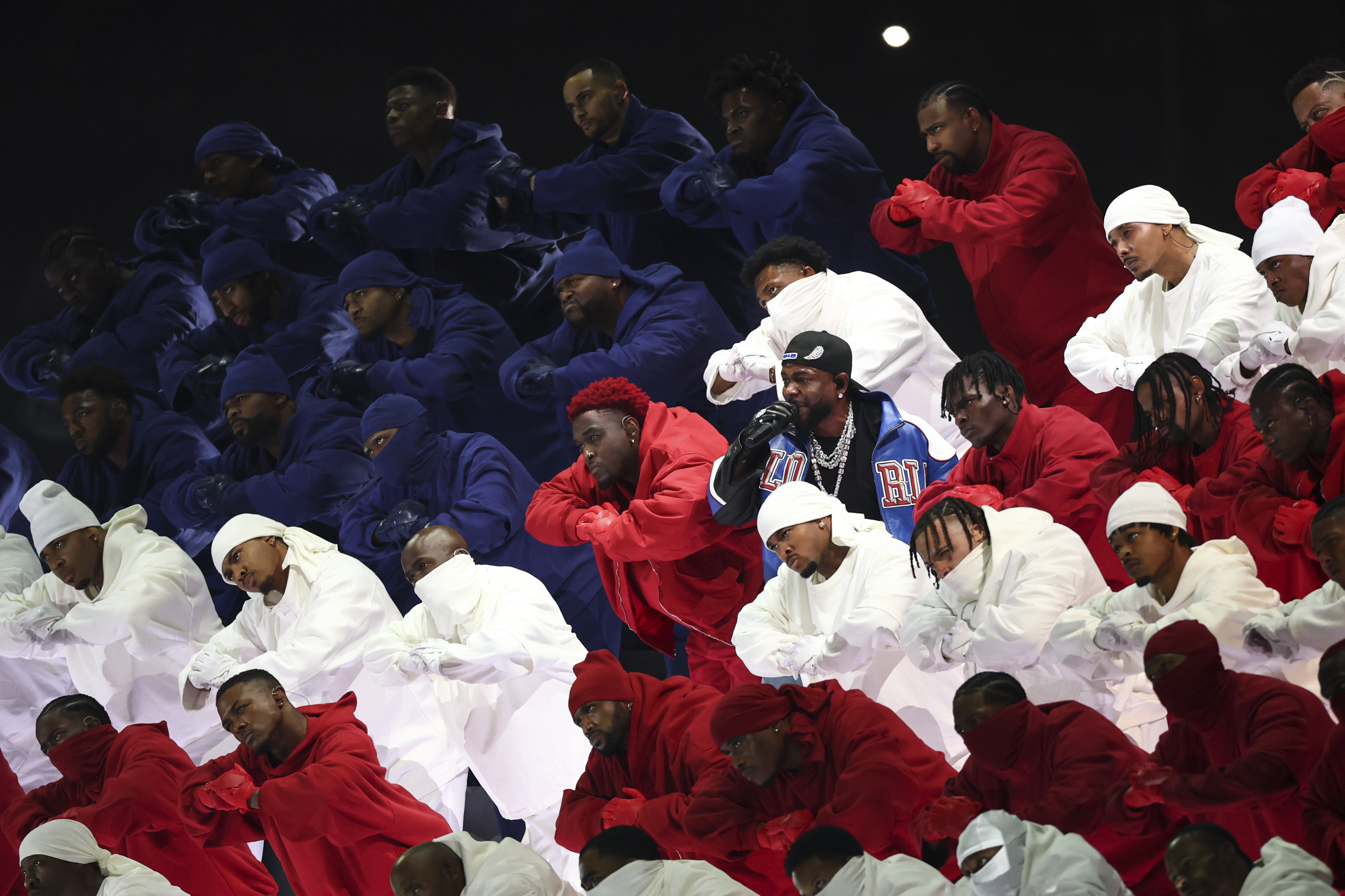 Kendrick Lamar photographed onstage at the Super Bowl LIX on February 9, 2025, in New Orleans, Louisiana. | Source: Getty Images