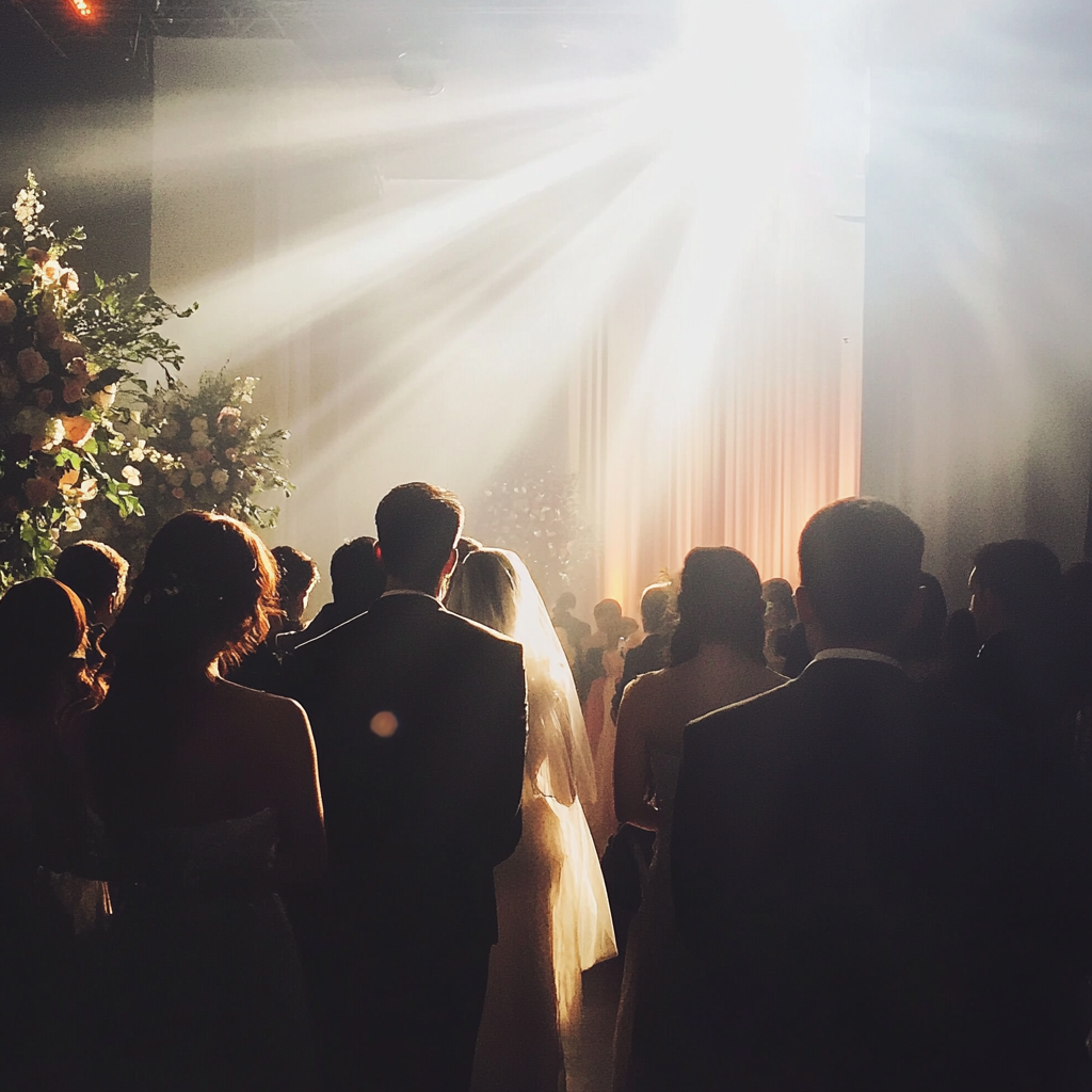 A crowd at a wedding | Source: Midjourney