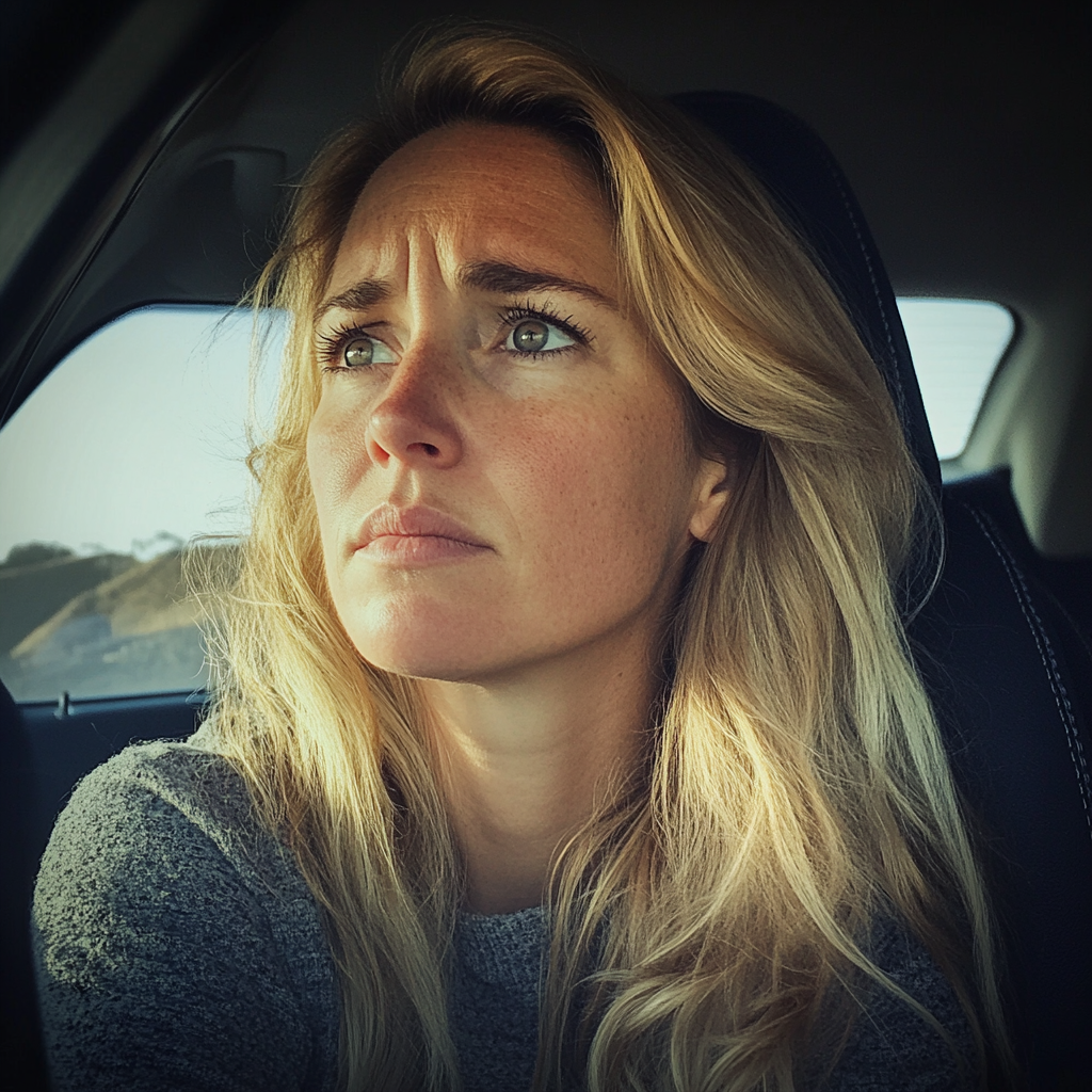 A woman sitting in a car | Source: Midjourney