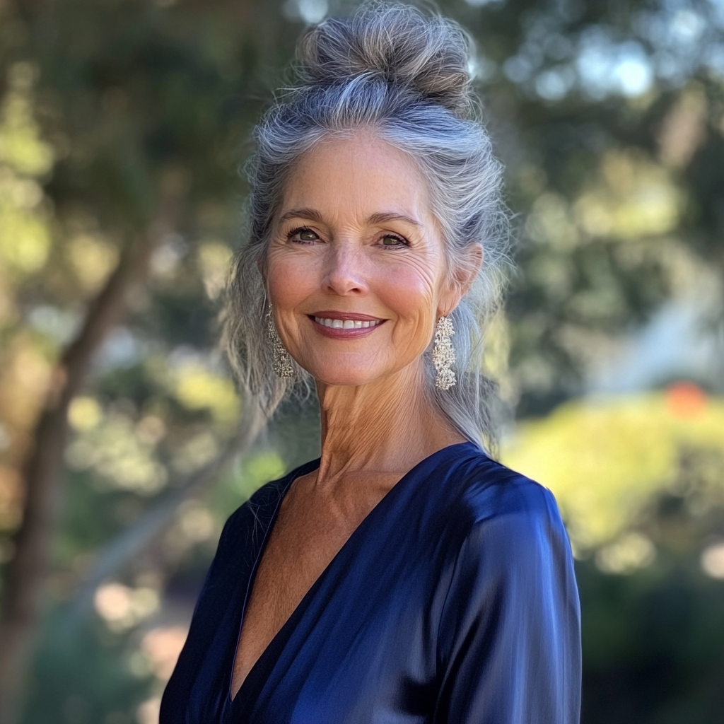 A smiling older woman | Source: Midjourney