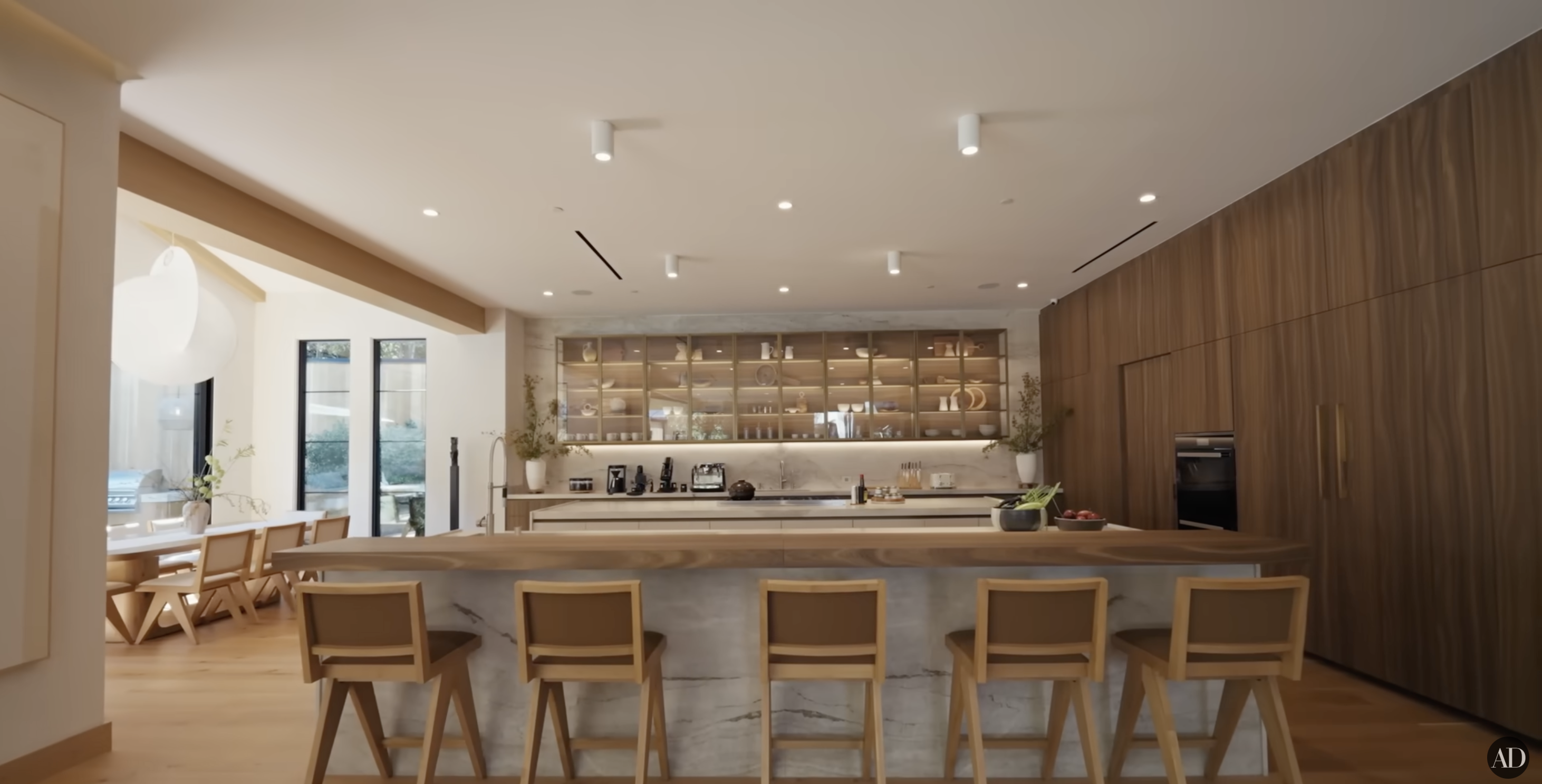 Zedd's main kitchen, posted by Architectural Digest on November 8, 2025. | Source: YouTube/Architectural Digest