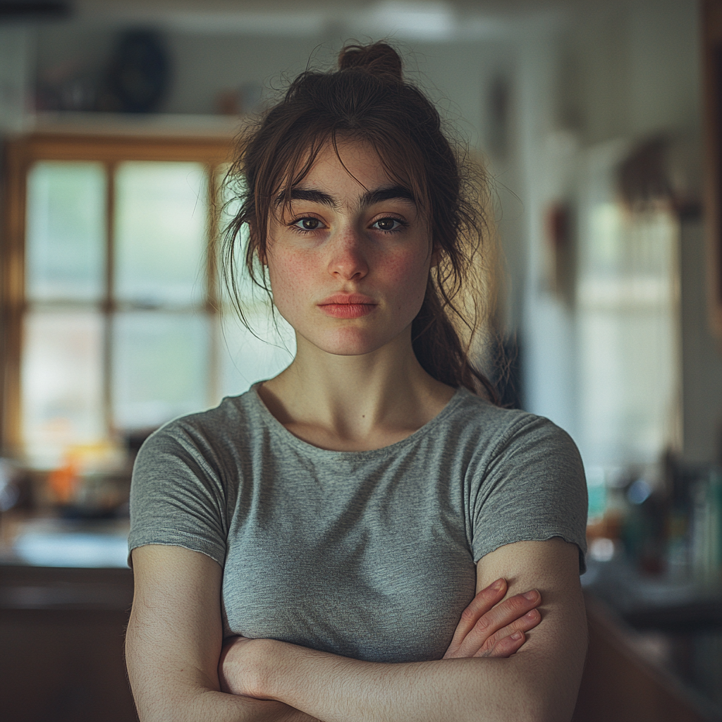 Woman with her arms crossed | Source: Midjourney