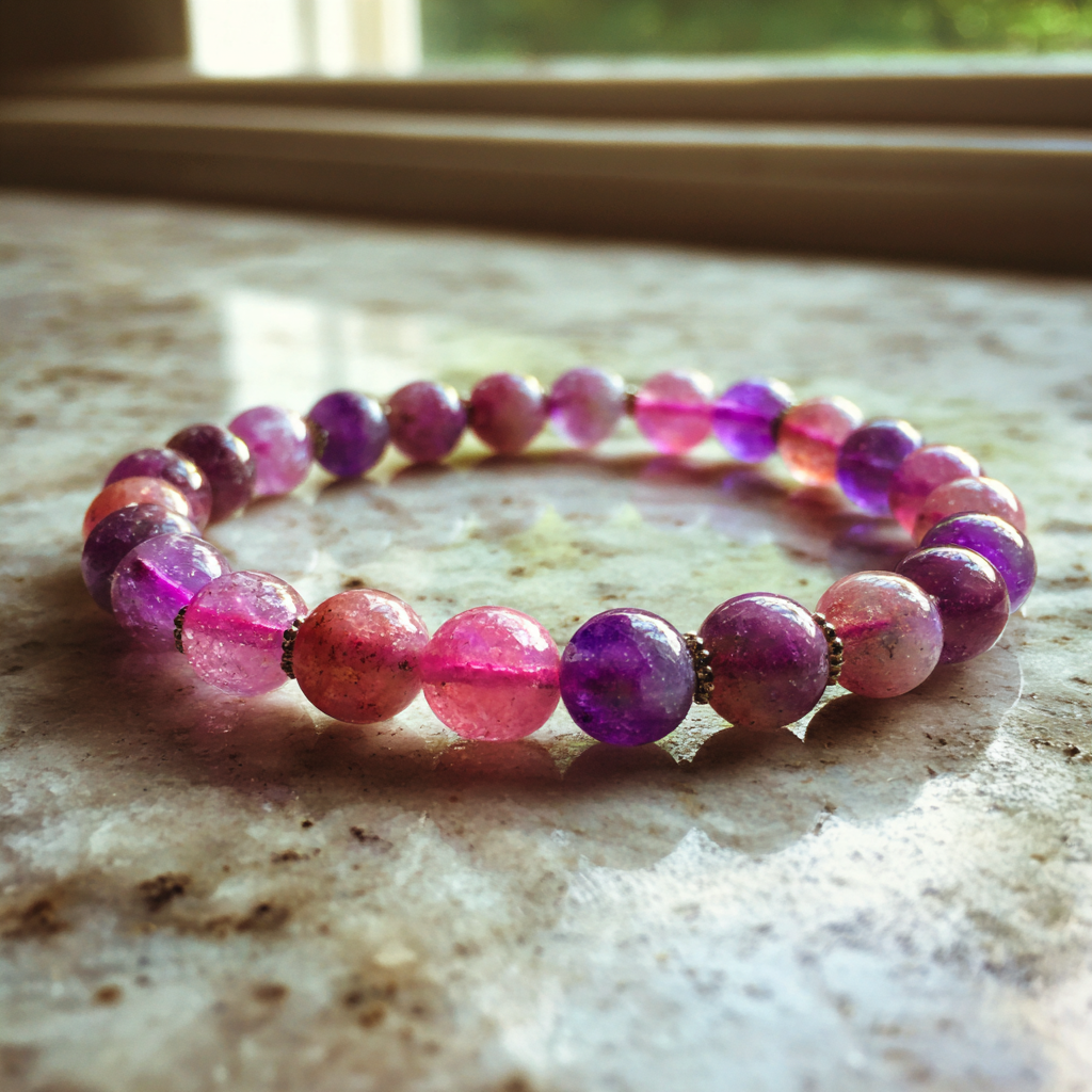 A beaded bracelet on a counter | Source: Midjourney