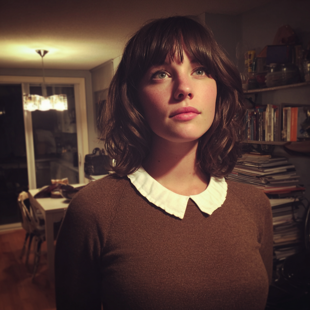 A smiling woman standing in a dining room | Source: Midjourney