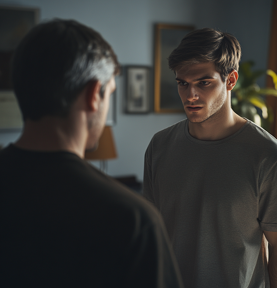 A man talking to his father | Source: Midjourney