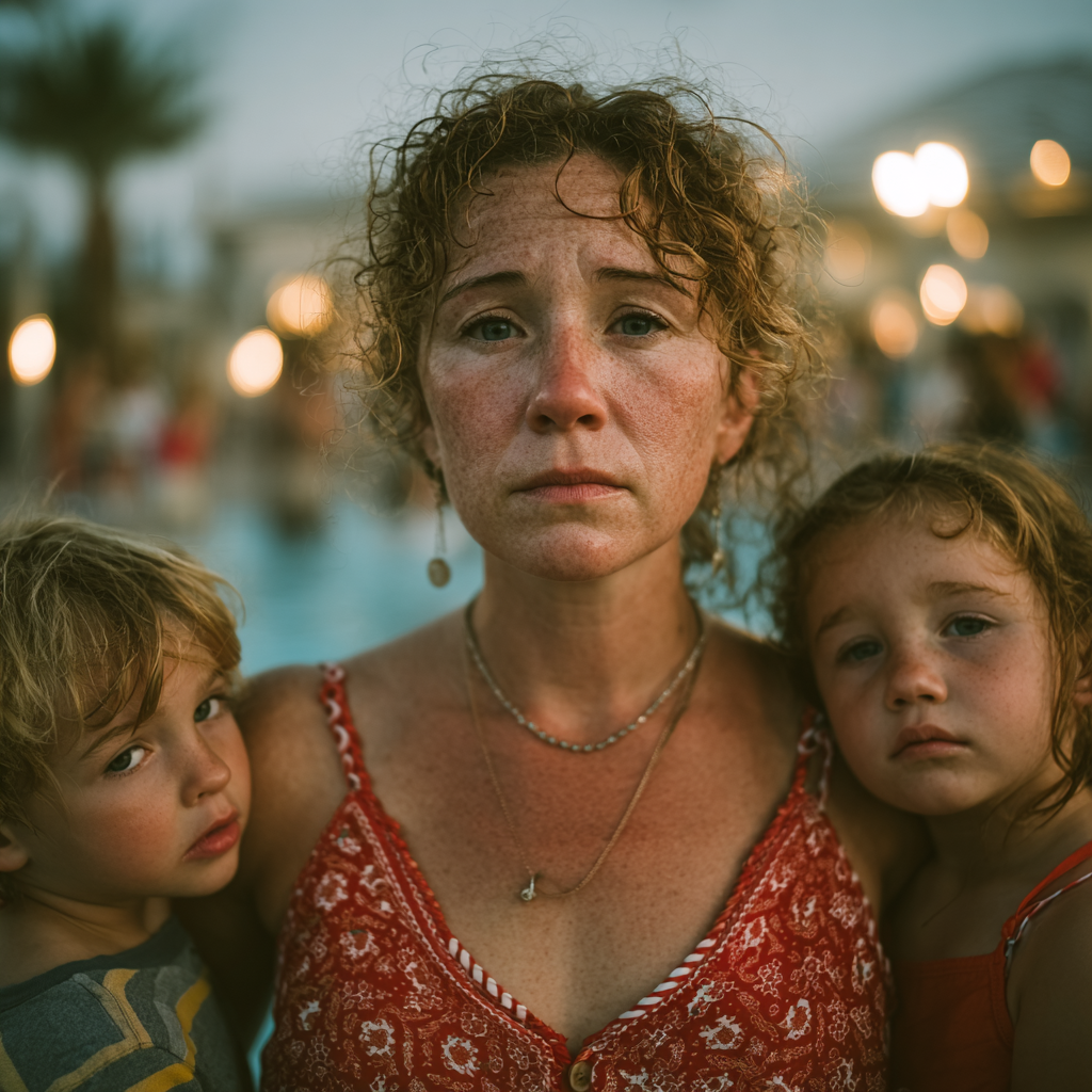 A woman with two children | Source: Midjourney