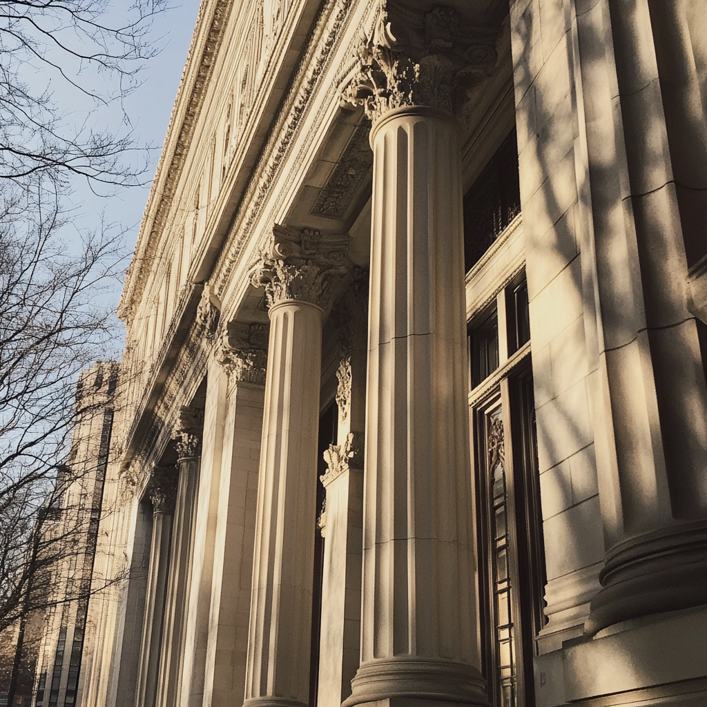 The exterior of a courthouse | Source: Midjourney