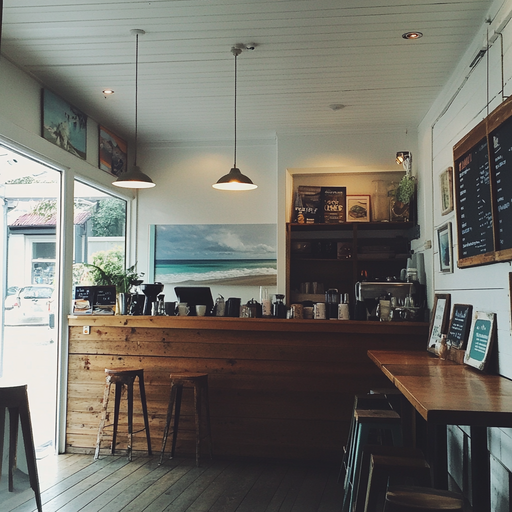 The interior of a coffee shop | Source: Midjourney