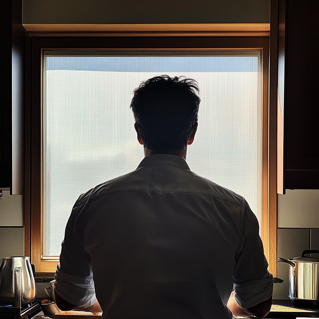 A man standing in a kitchen | Source: Midjourney