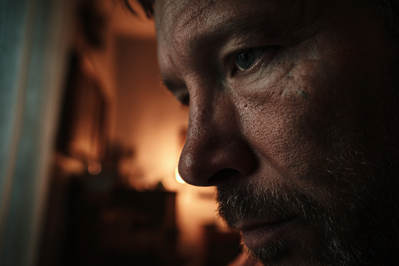 A close-up shot of a man's face | Source: Midjourney