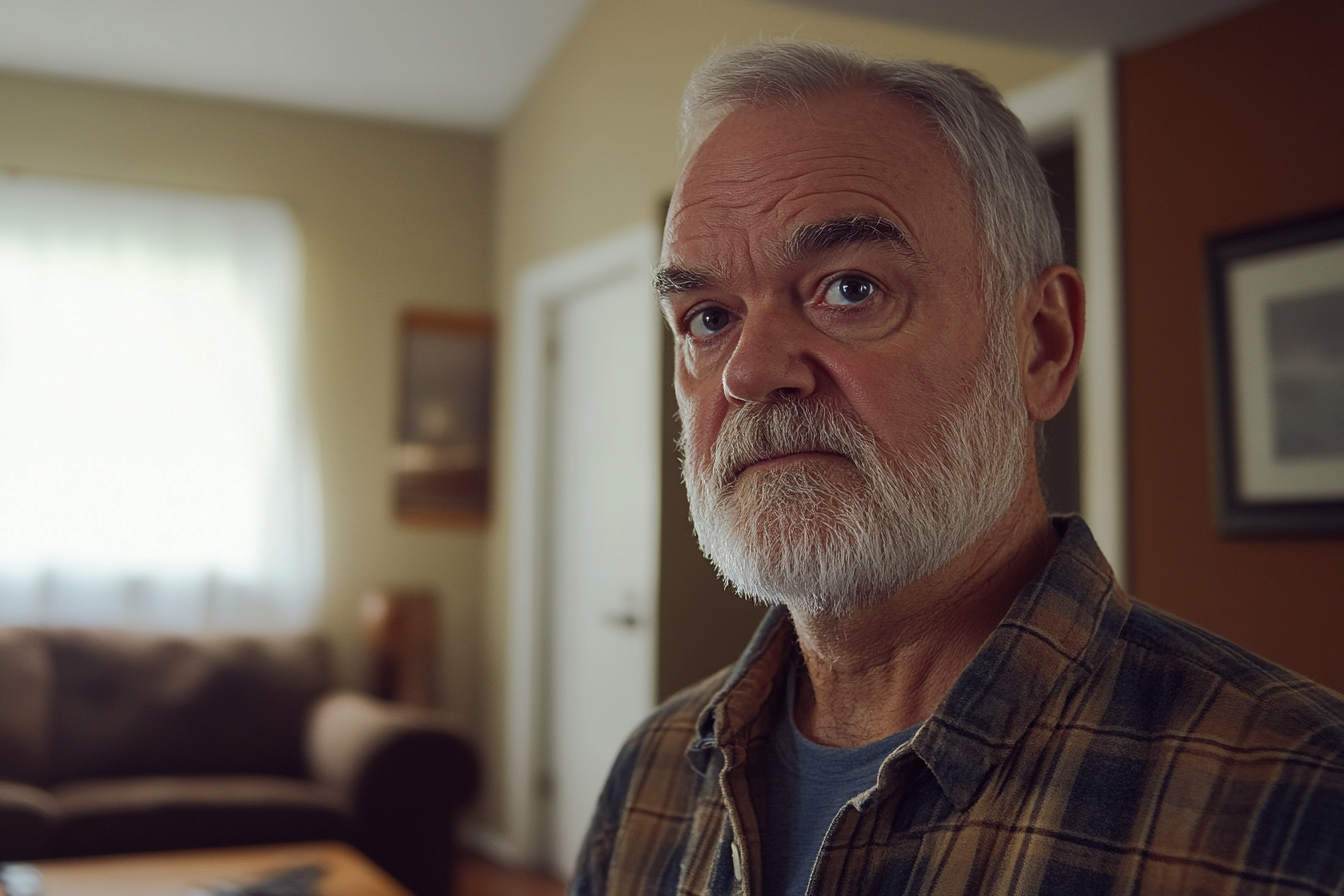 A man standing in a living room | Source: Midjourney