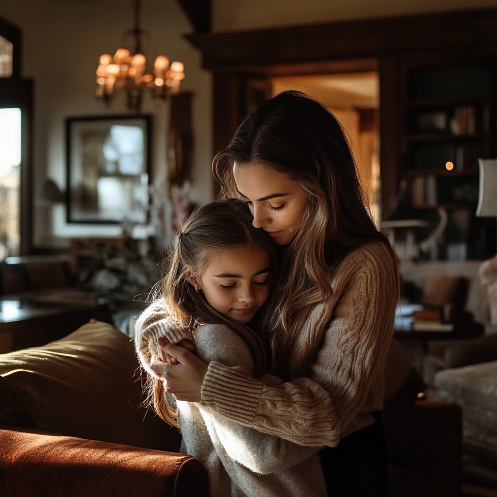 Mother and daughter hugging | Source: Midjourney