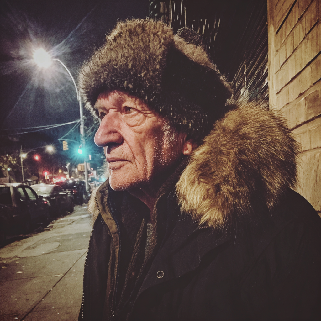 An older man standing on a sidewalk | Source: Midjourney