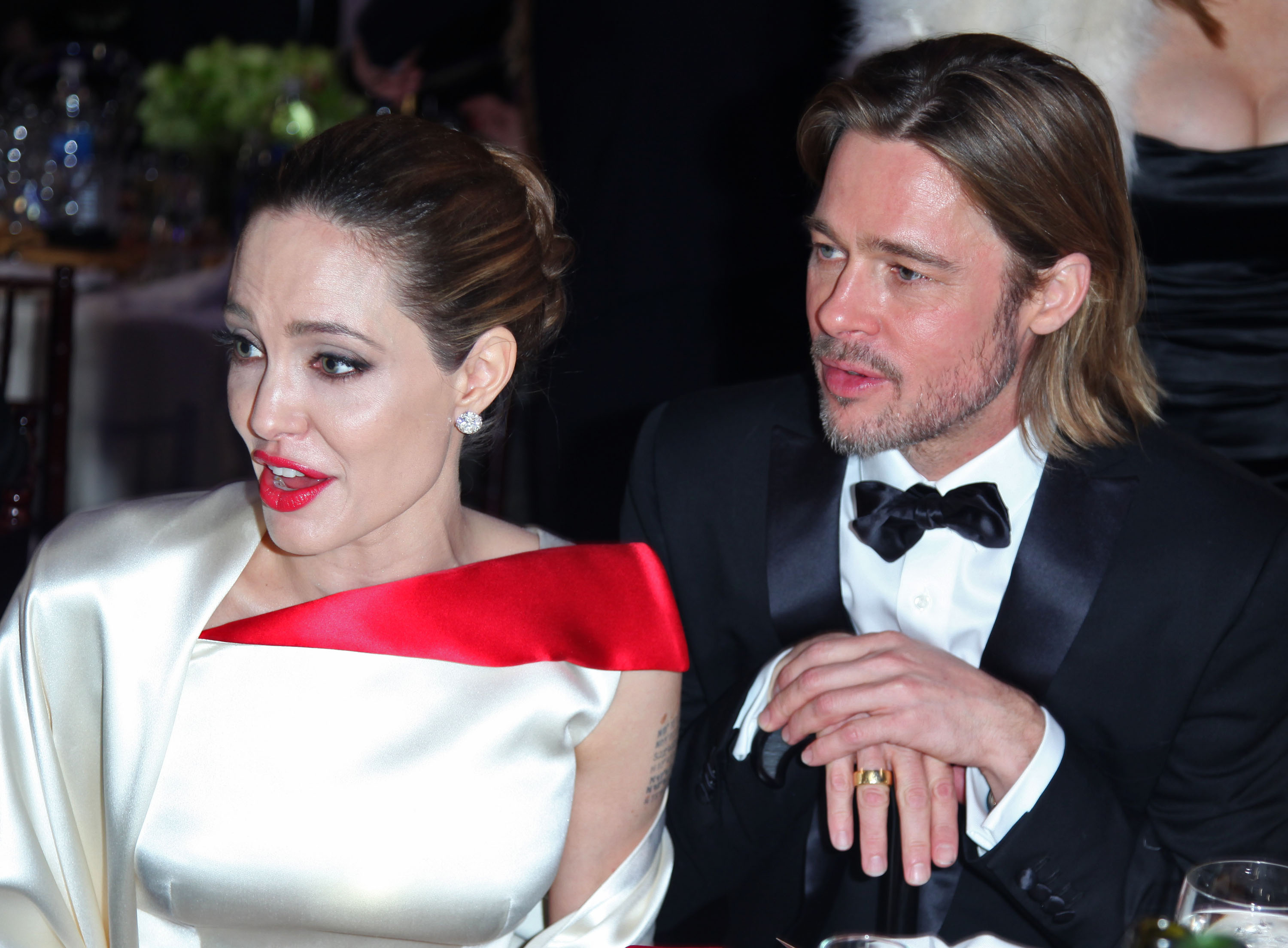 Angelina Jolie and Brad Pitt during the 69th Annual Golden Globe Awards held at the Beverly Hilton Hotel on January 15, 2012. | Source: Getty Images