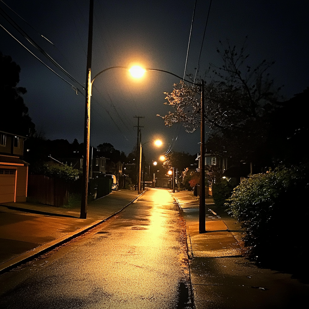 A road at night | Source: Midjourney