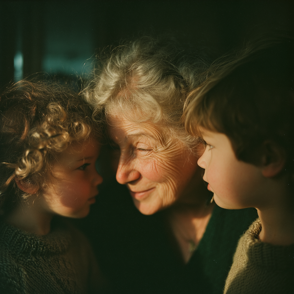 A woman embracing children | Source: Midjourney