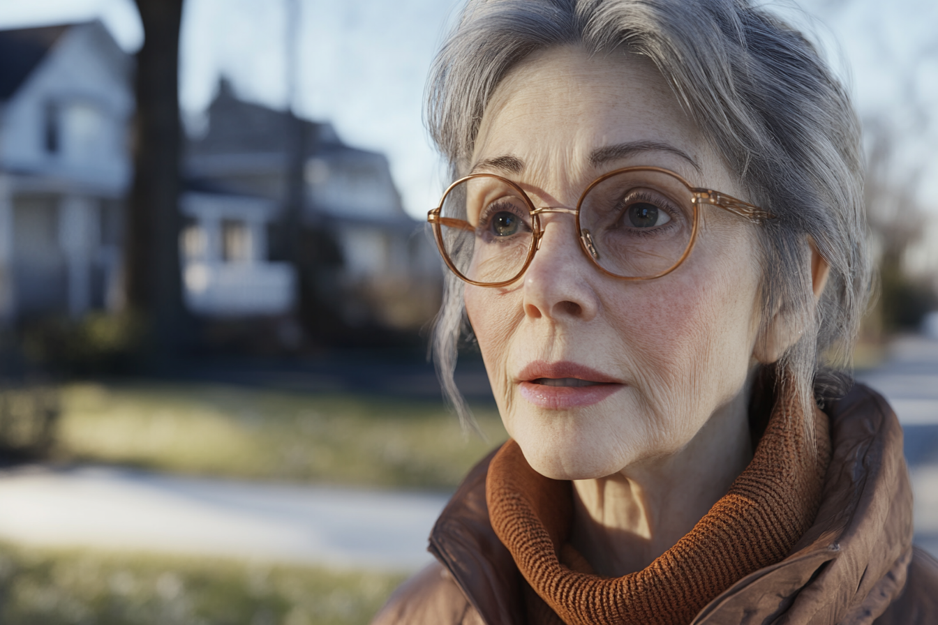 An older woman standing outdoors | Source: Midjourney