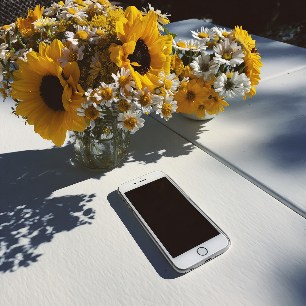 A cellphone on a table | Source: Midjourney