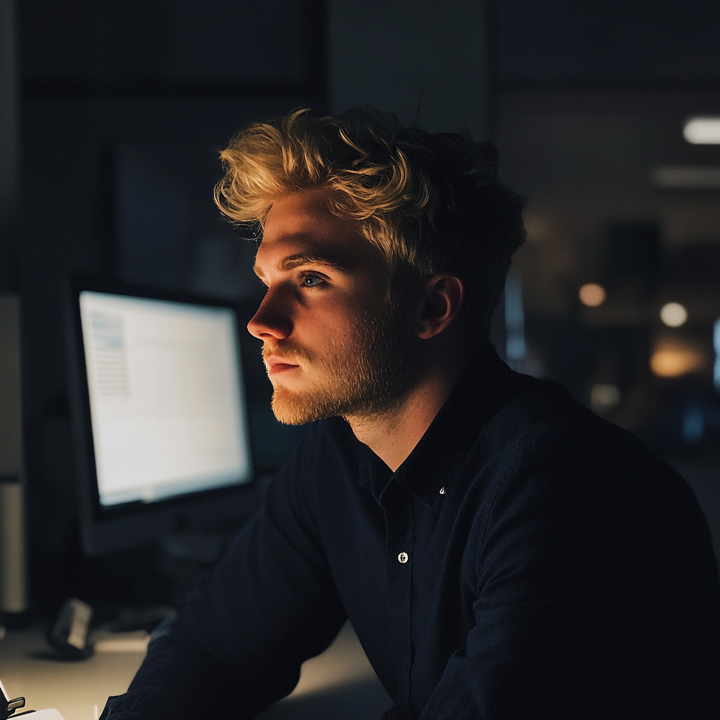 A man sitting in his office | Source: Midjourney