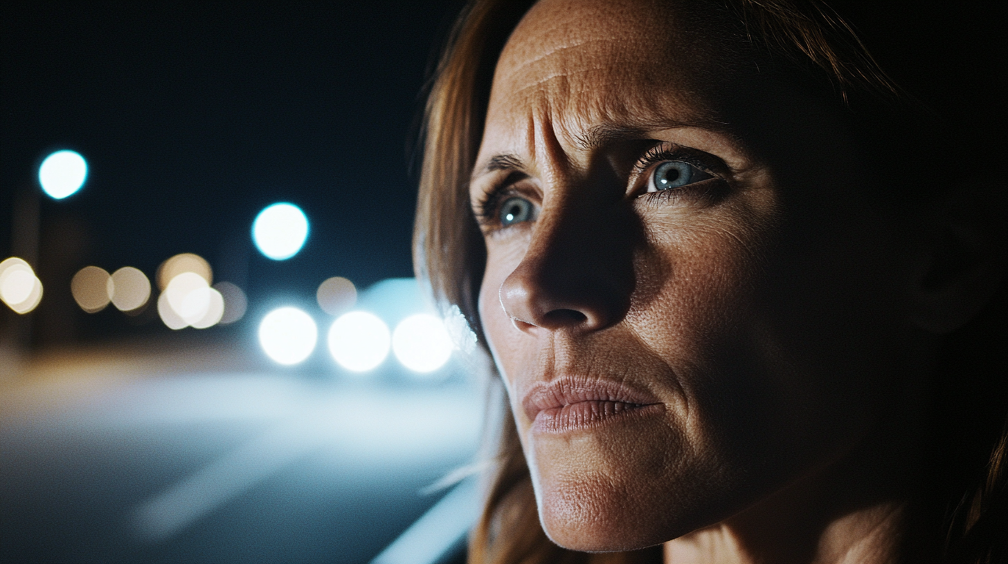 Frustrated woman looking out of a car window | Source: Midjourney