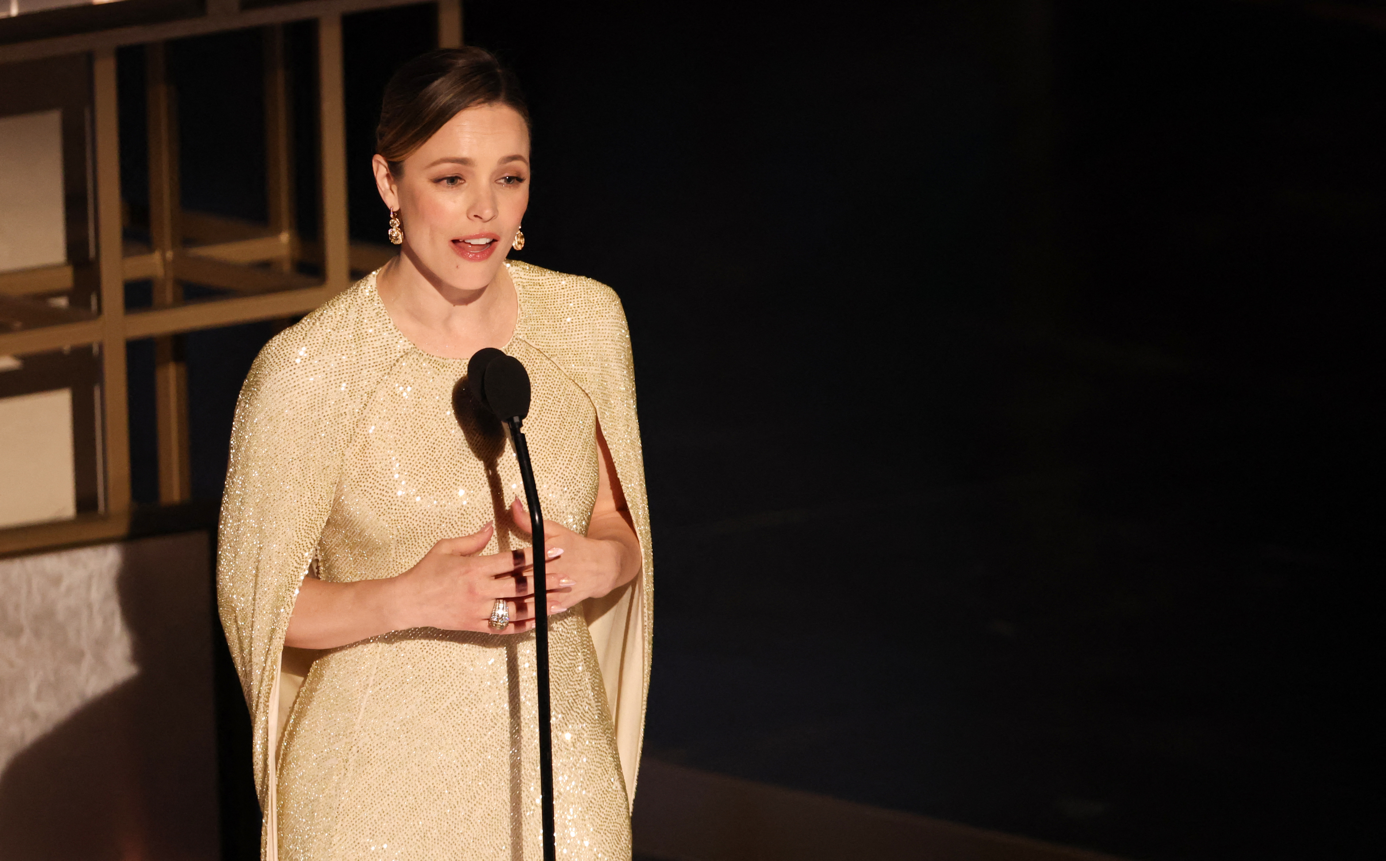 Rachel McAdams speaks during an in memoriam segment onstage during the 98th Annual Academy Awards at the Dolby Theatre in Hollywood, California on March 15, 2026. | Source: Getty Images