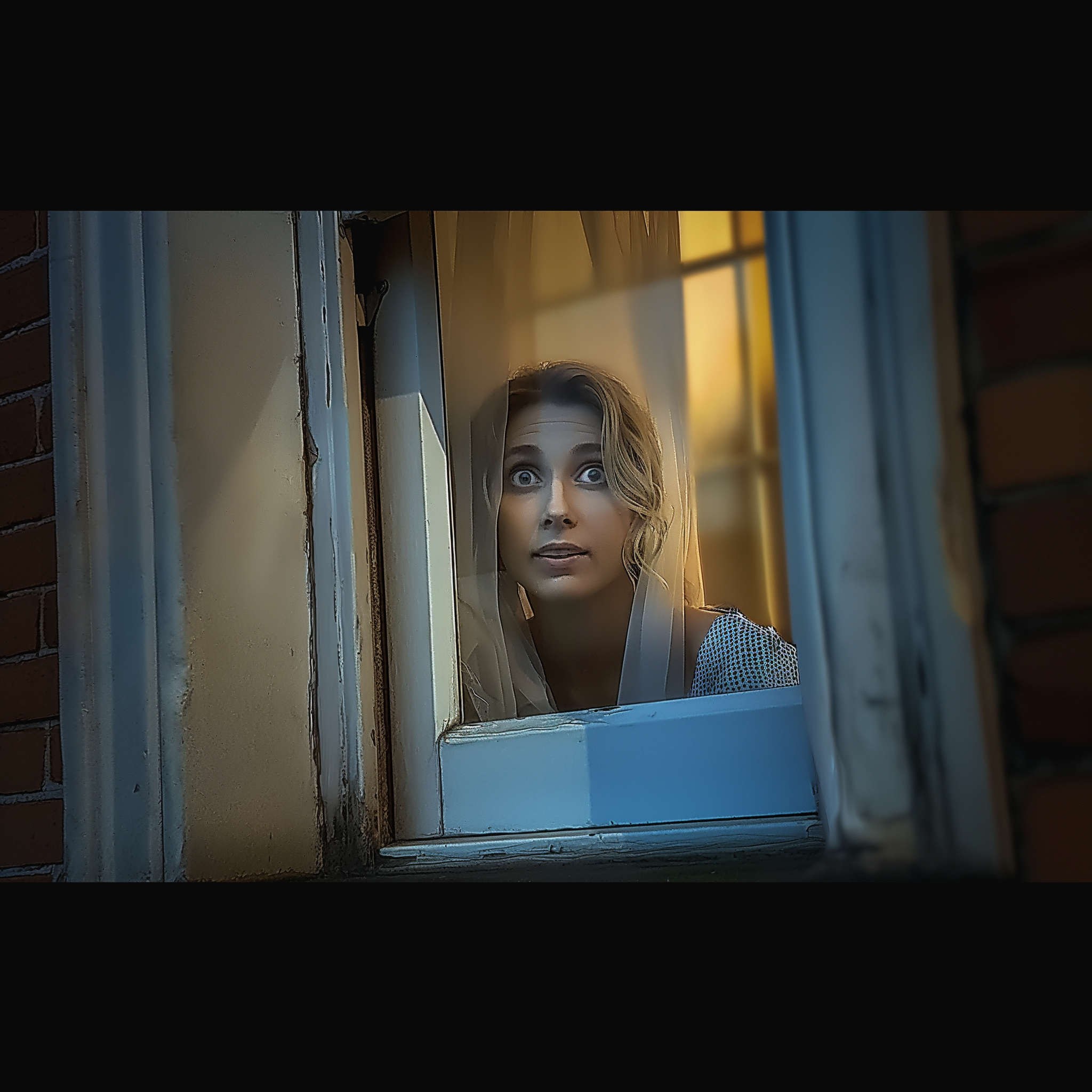 A woman looking out her window | Source: Midjourney