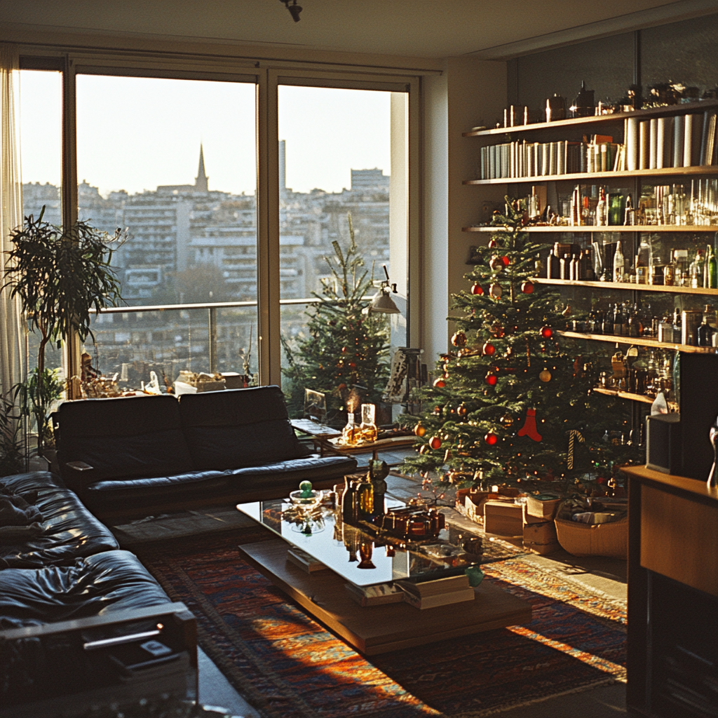 An apartment decorated for Christmas | Source: Midjourney