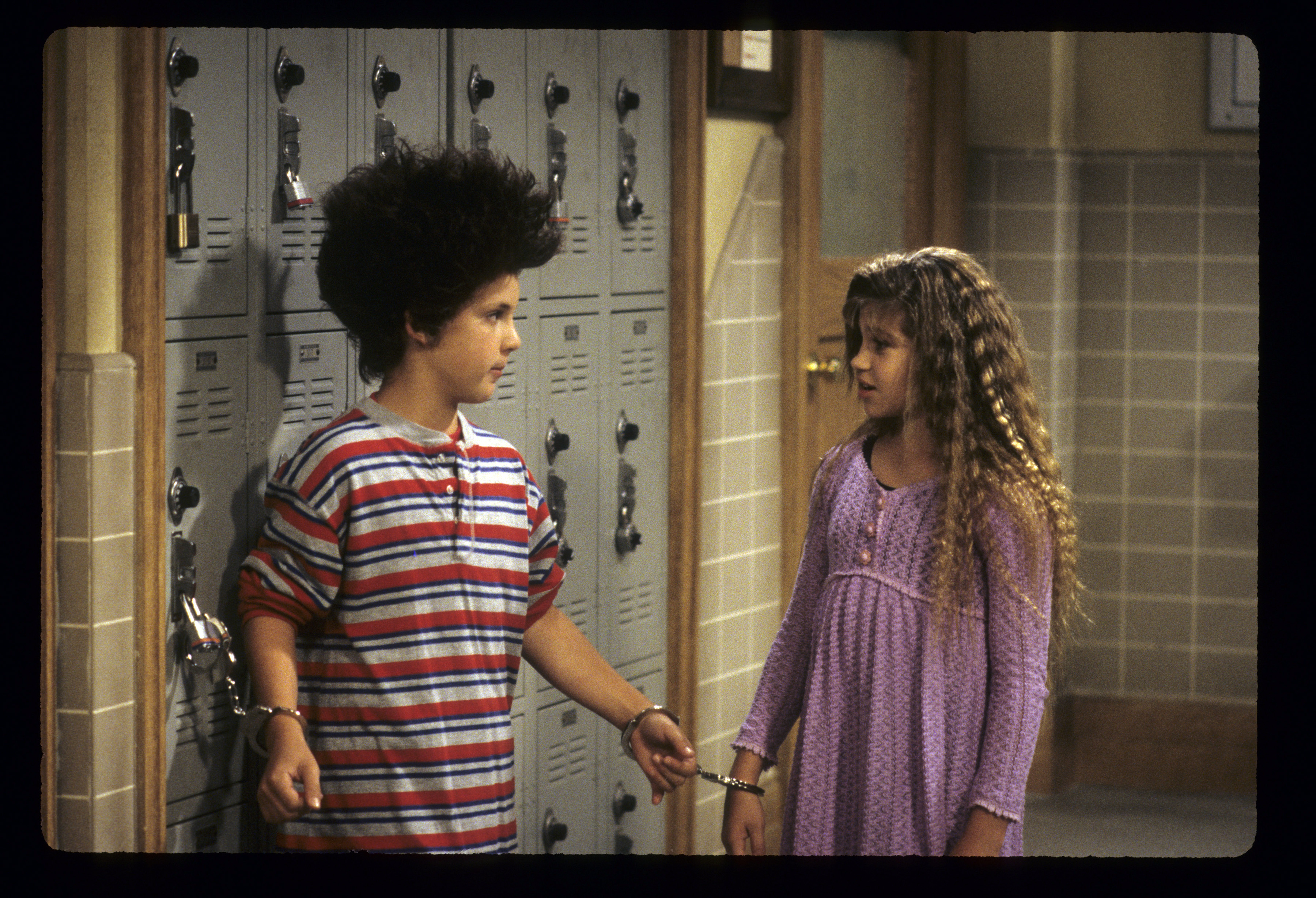 Ben Savage as Cory Matthews with the actress who played Topanga Lawrence, in a "Boy Meets World" episode dated October 15, 1993