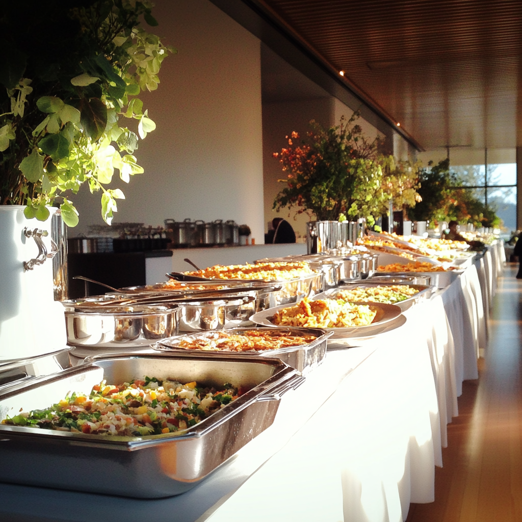 A wedding buffet | Source: Midjourney