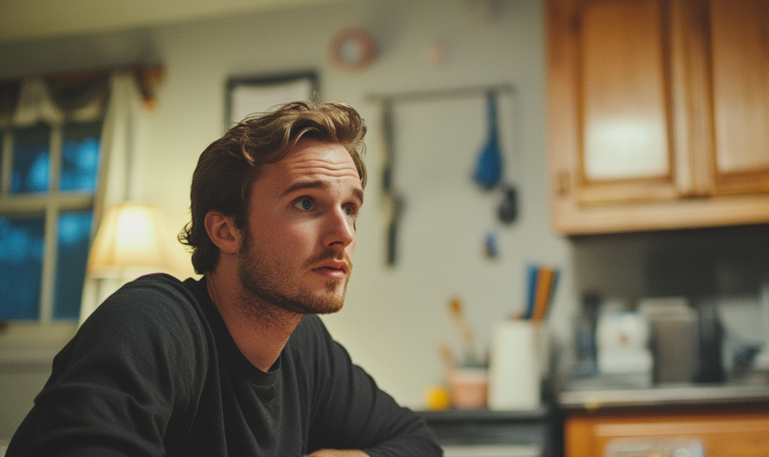 A man speaking to someone during dinner | Source: Midjourney