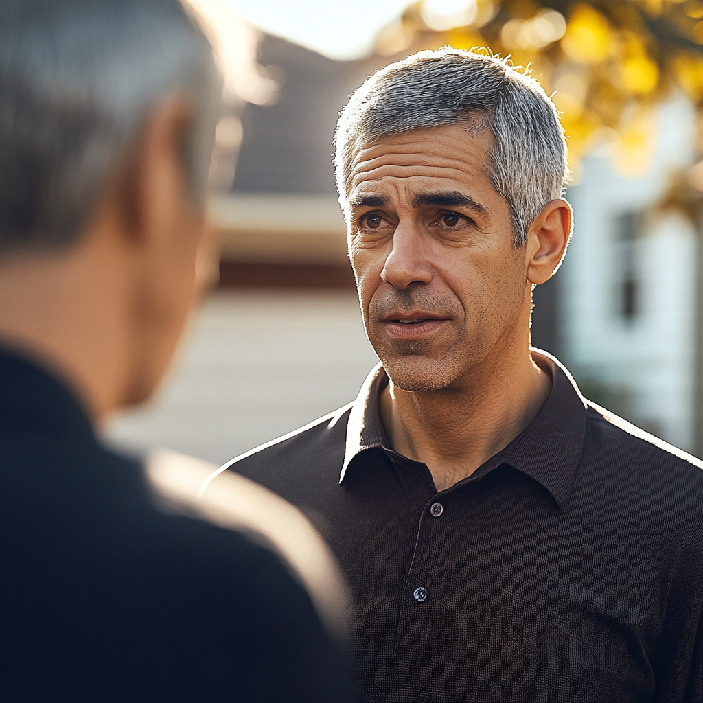 A man talking to his neighbor | Source: Midjourney