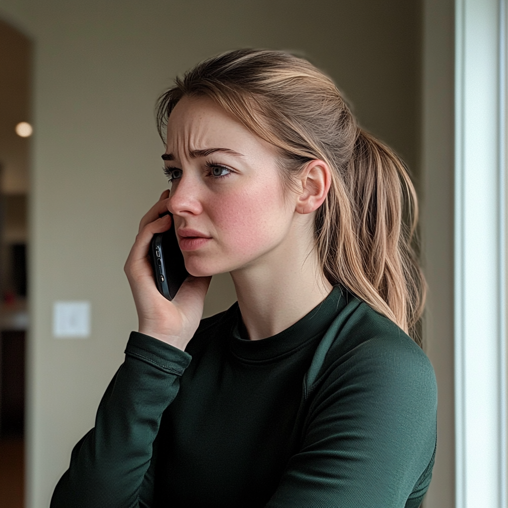 A woman talking on a phone | Source: Midjourney