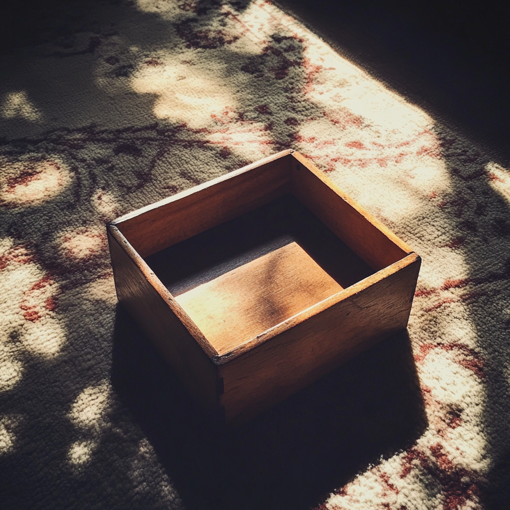 An empty wooden box | Source: Midjourney