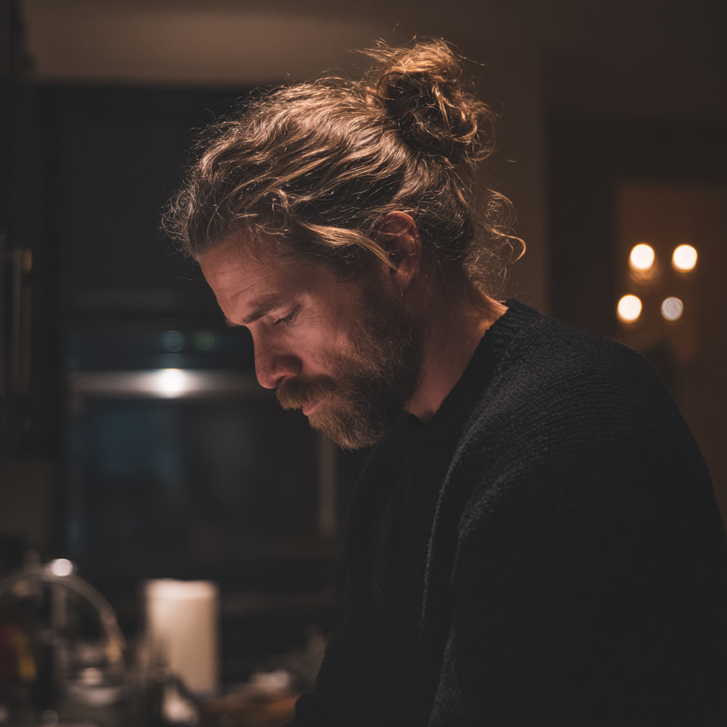 A man wearing a black sweater | Source: Midjourney