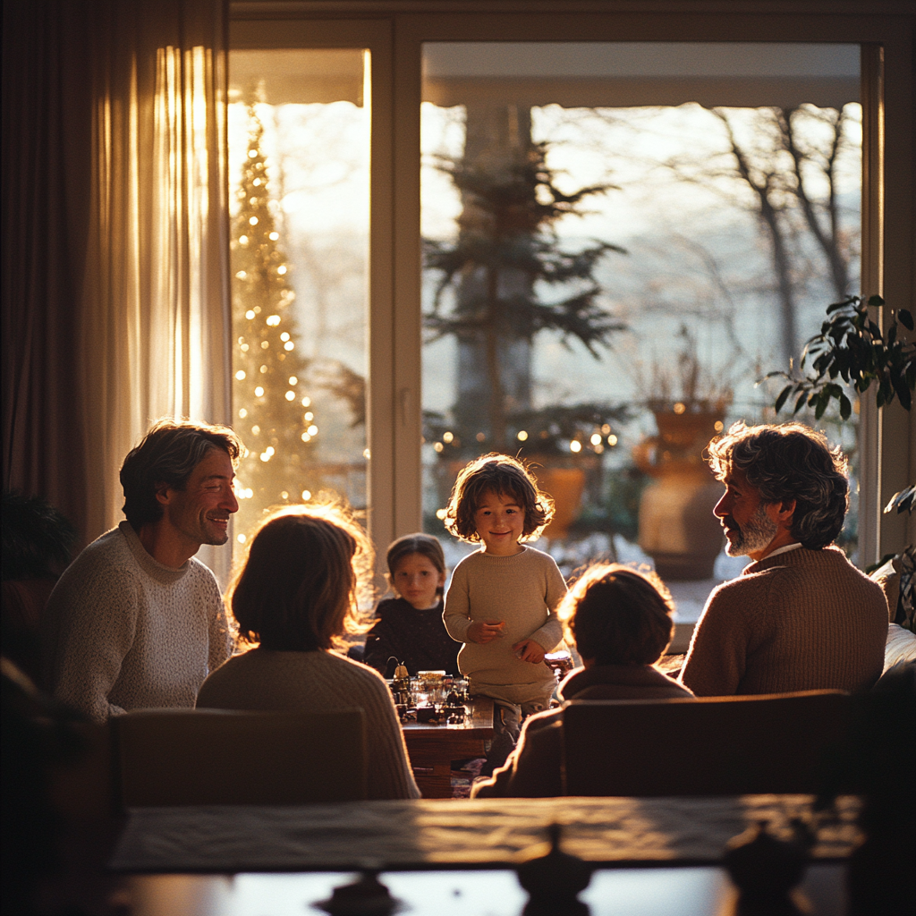 Stewart's happy family gathered together during Christmas | Source: Midjourney