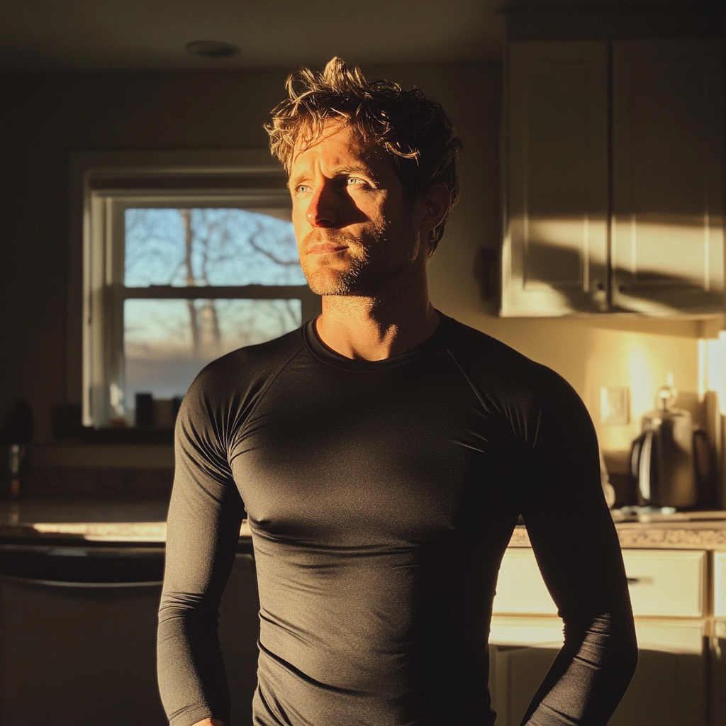 A man standing in a kitchen | Source: Midjourney