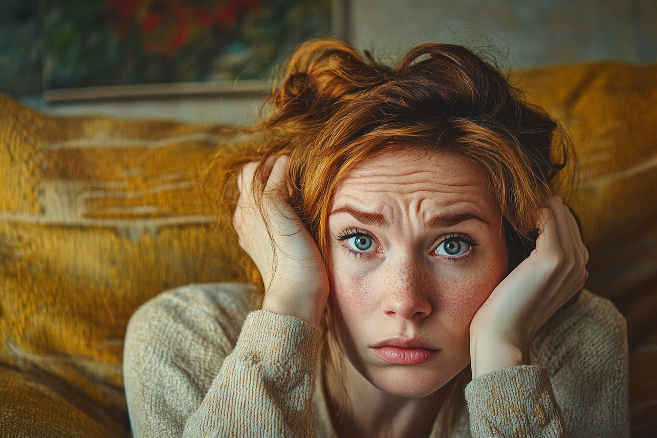 A woman with a thoughtful look on her face | Source: Midjourney