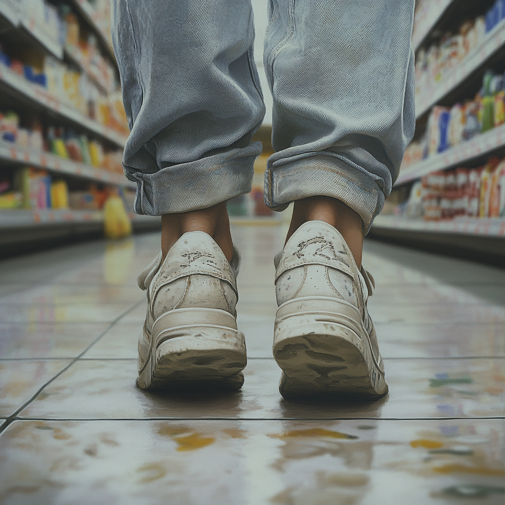 A close-up shot of a woman's shoes | Source: Midjourney