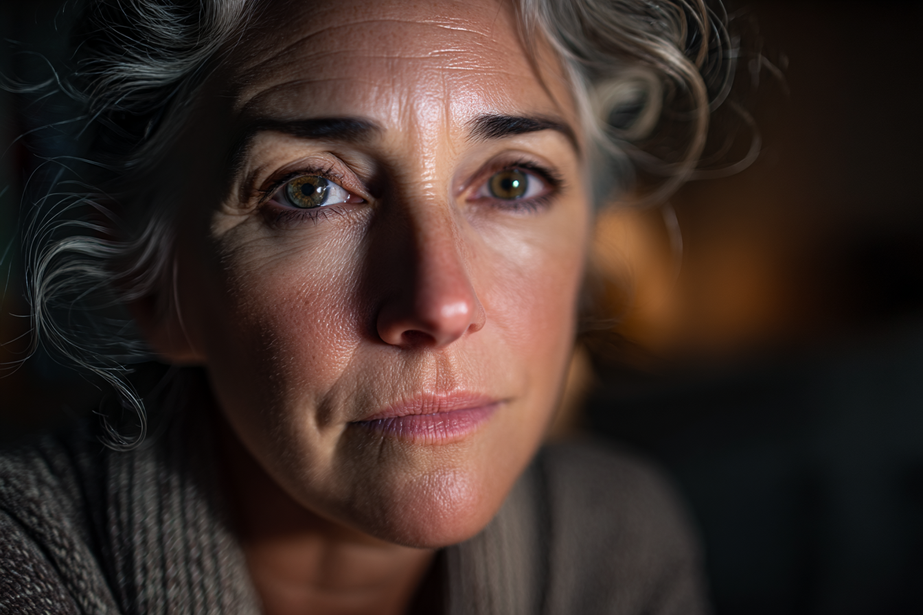 A close-up shot of a woman's face | Source: Midjourney
