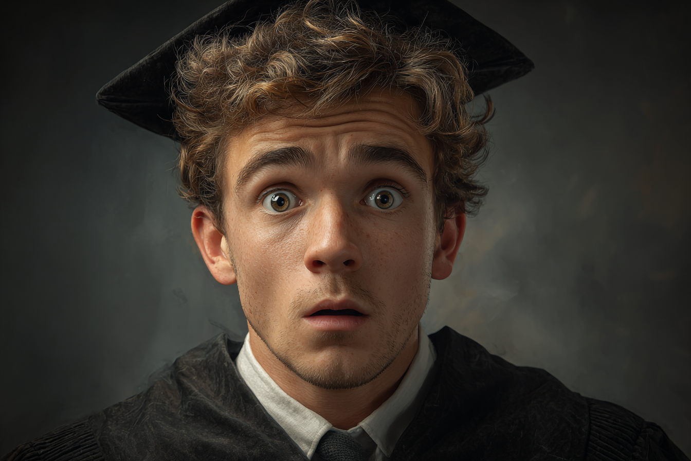 A surprised young man | Source: Midjourney