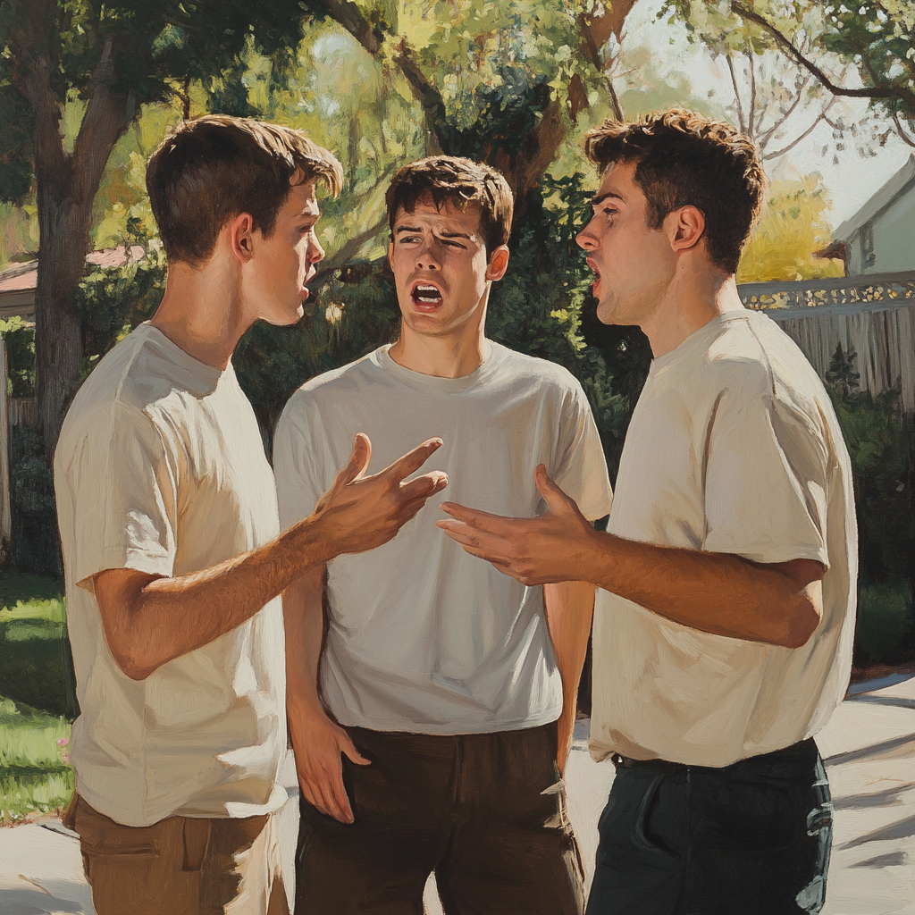 Three sons arguing | Source: Midjourney