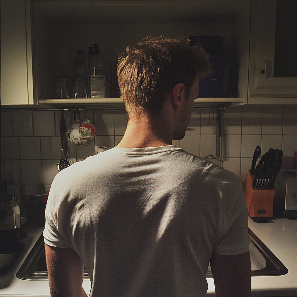 A man standing in a kitchen | Source: Midjourney