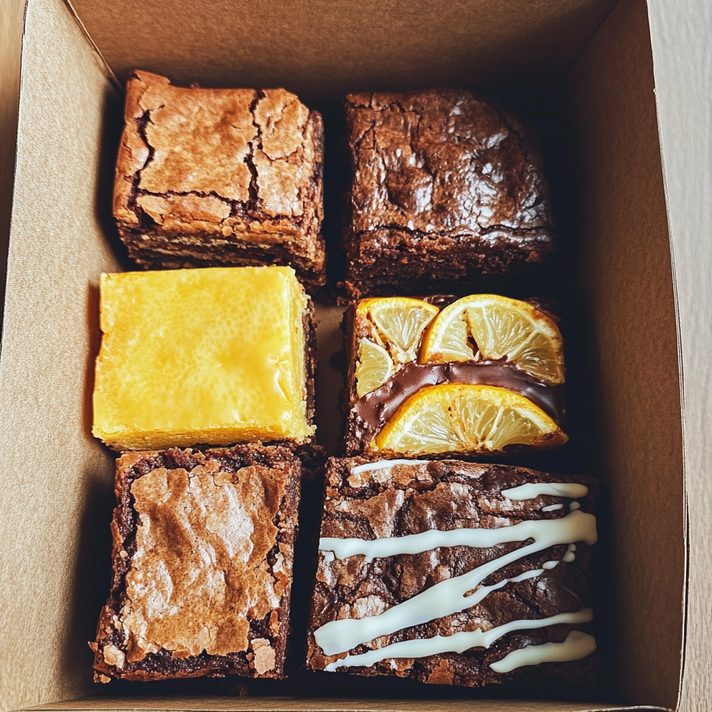 A box of baked treats | Source: Midjourney