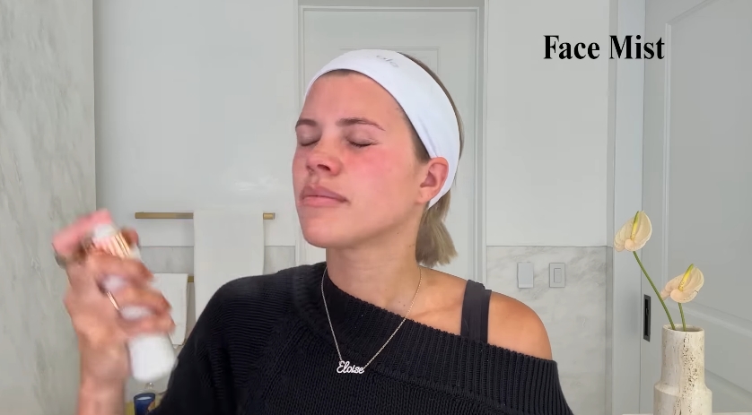 Sofia Richie doing her skincare routine from a video dated July 25, 2025. | Source: YouTube/Vogue