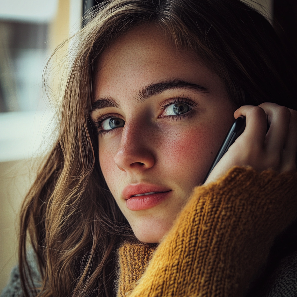 Woman on phone | Source: Midjourney