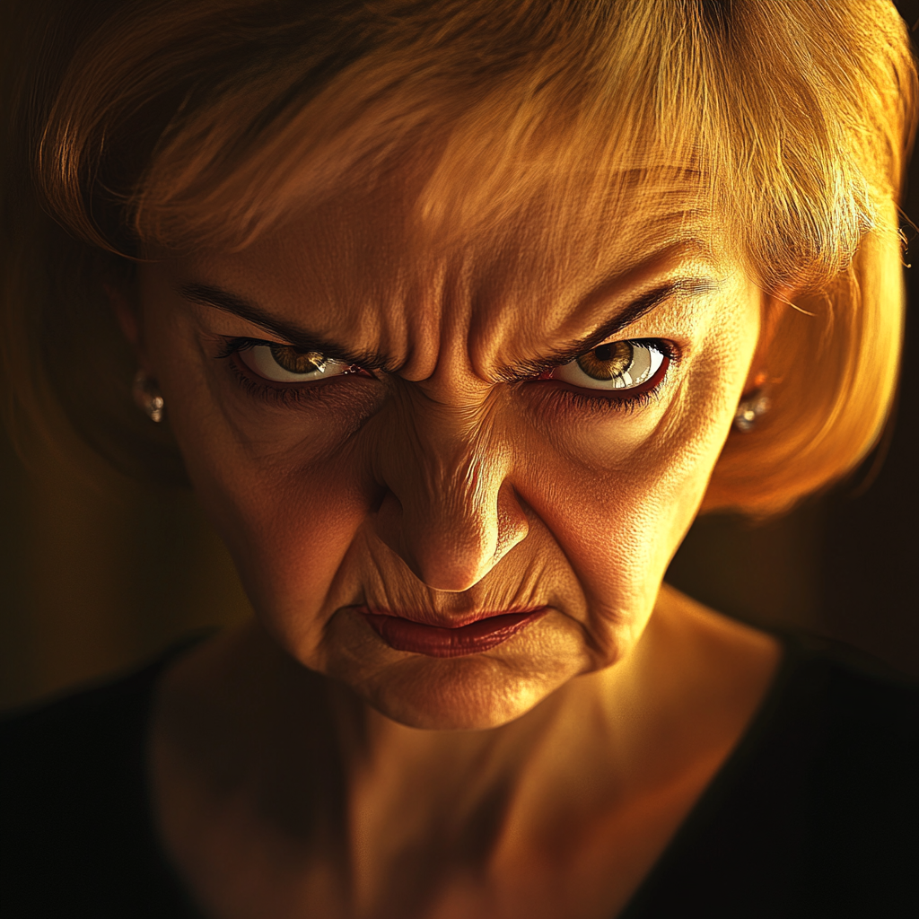 A woman frowning | Source: Midjourney