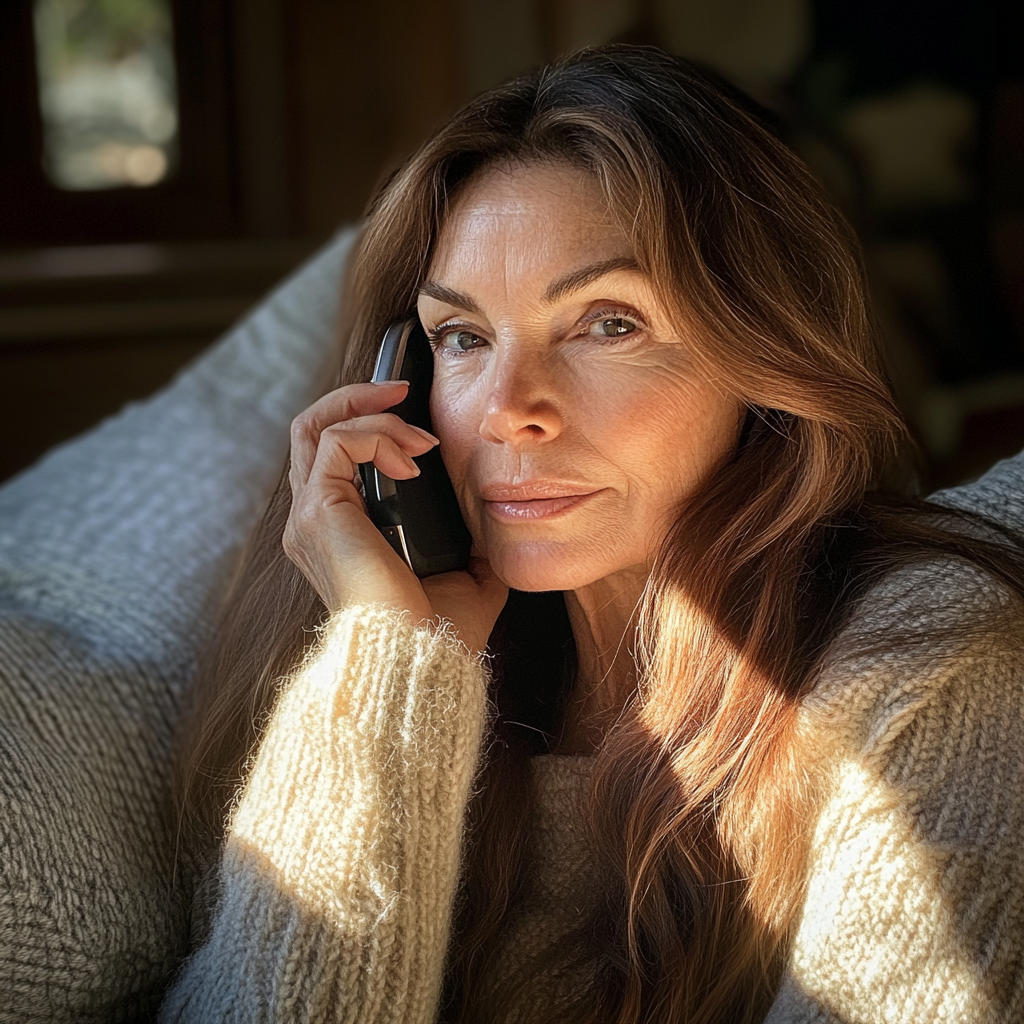 An older woman talking on the phone | Source: Midjourney