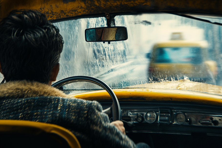 A lonely man driving a car | Source: Midjourney