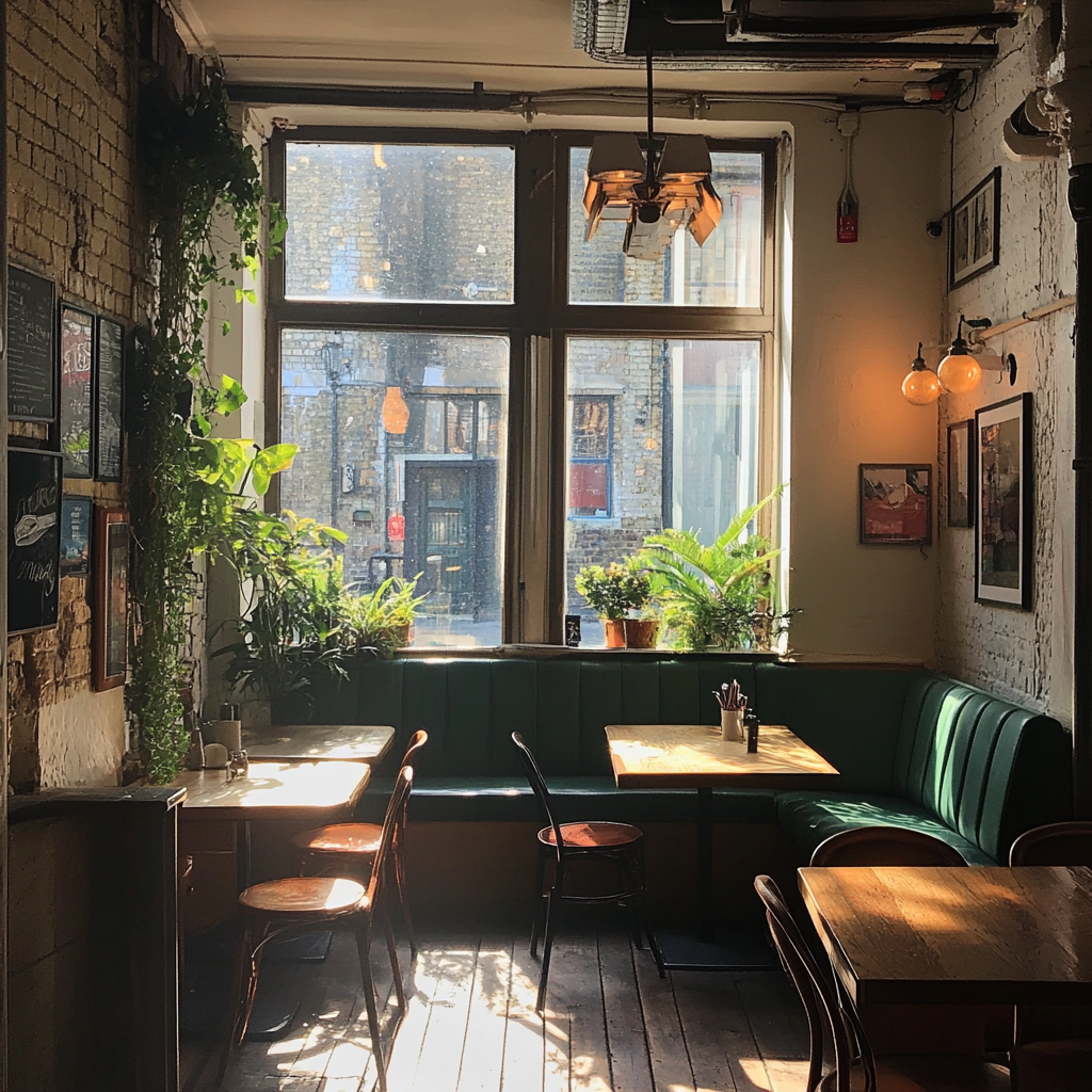 The interior of a coffee shop | Source: Midjourney