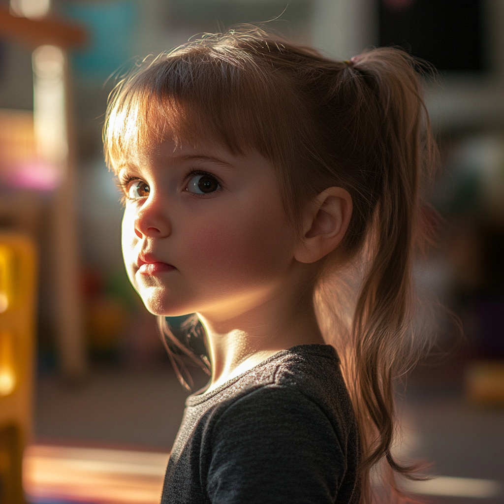 A young girl in a playroom | Source: Midjourney